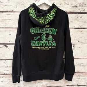 VANS x SHAKE JUNT Chicken and Waffles Limited Edition Black Hoodie Sz S